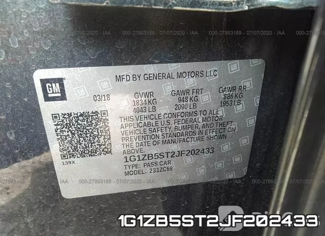 1G1ZB5ST2JF202433 фото 10