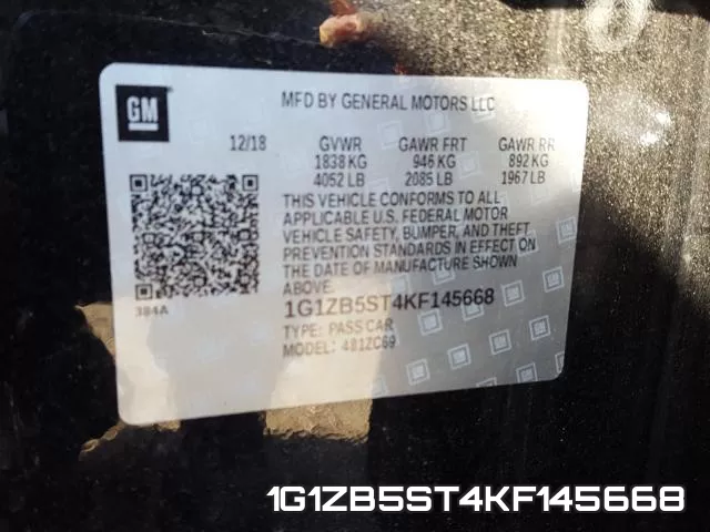 1G1ZB5ST4KF145668 фото 2