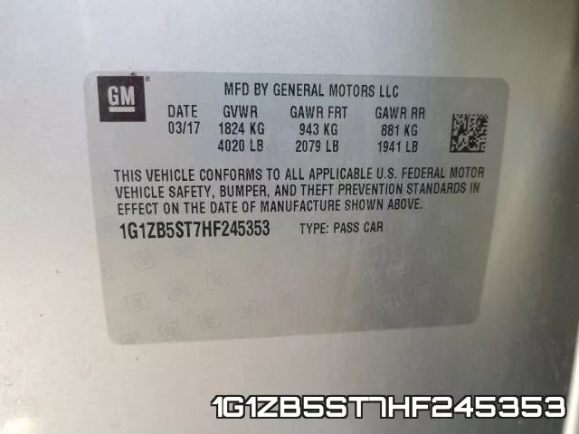 1G1ZB5ST7HF245353 фото 2