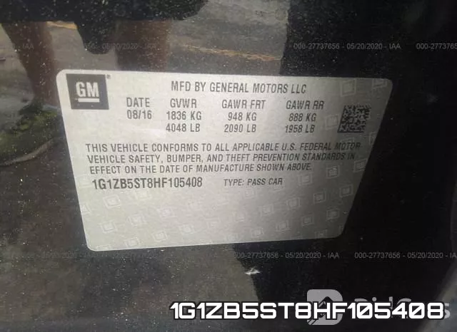 1G1ZB5ST8HF105408 фото 10