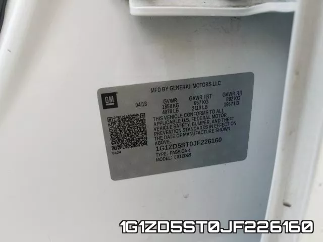 1G1ZD5ST0JF226160 фото 2
