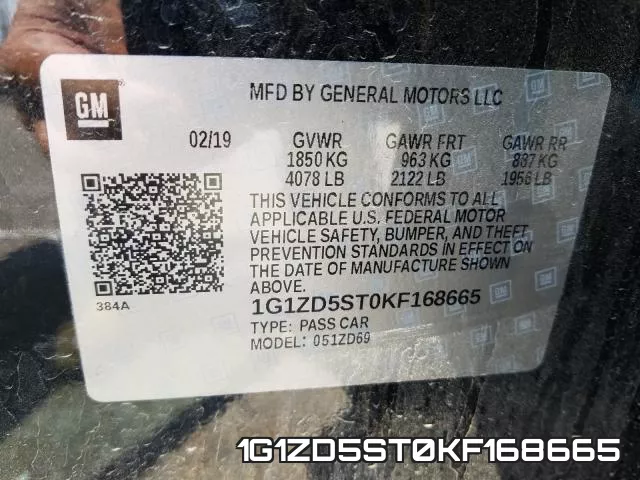 1G1ZD5ST0KF168665 фото 2