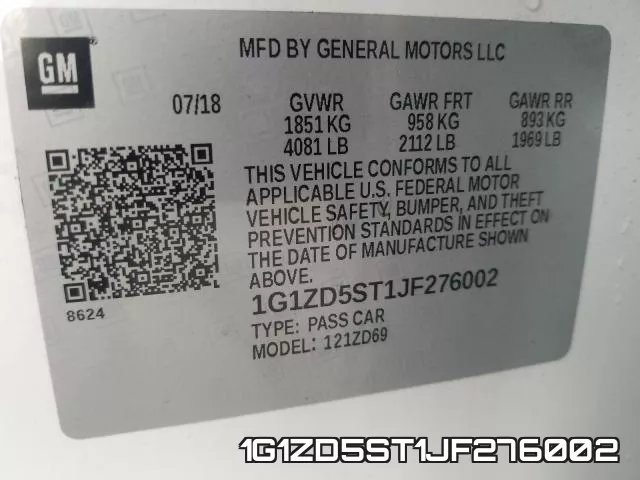 1G1ZD5ST1JF276002 фото 2