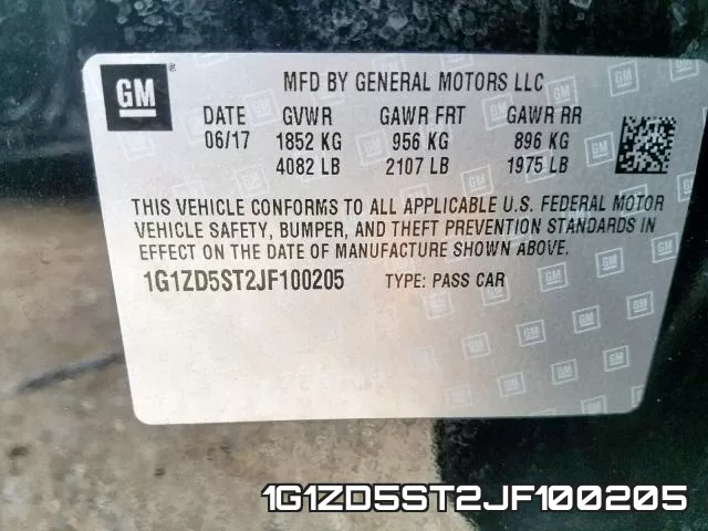 1G1ZD5ST2JF100205 фото 2