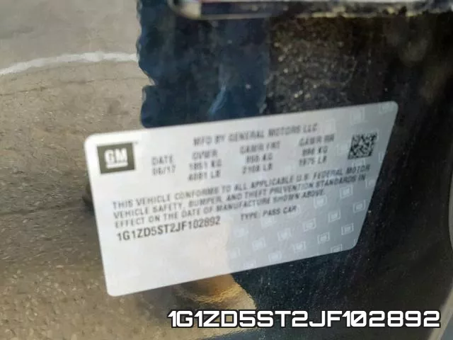 1G1ZD5ST2JF102892 фото 2