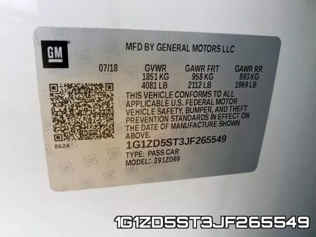 1G1ZD5ST3JF265549 фото 2