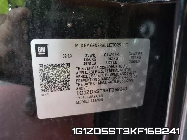 1G1ZD5ST3KF168241 фото 2