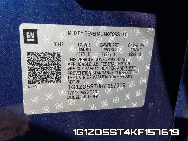 1G1ZD5ST4KF157619 фото 2