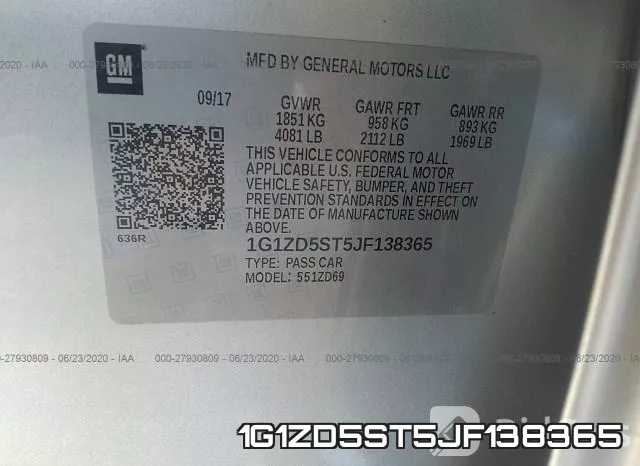 1G1ZD5ST5JF138365 фото 10