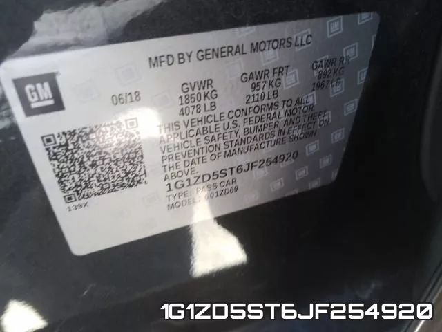1G1ZD5ST6JF254920 фото 2