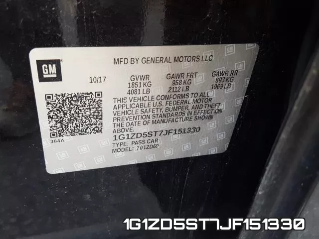 1G1ZD5ST7JF151330 фото 2