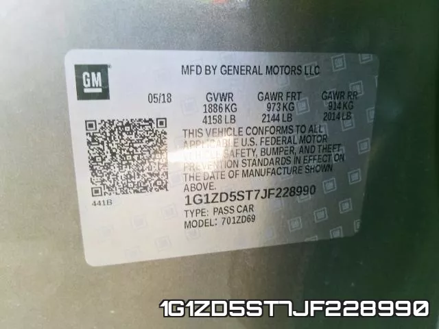 1G1ZD5ST7JF228990 фото 2