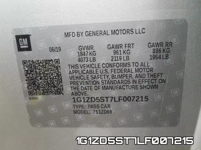 1G1ZD5ST7LF007215 фото 2