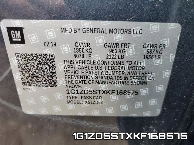 1G1ZD5STXKF168575 фото 2