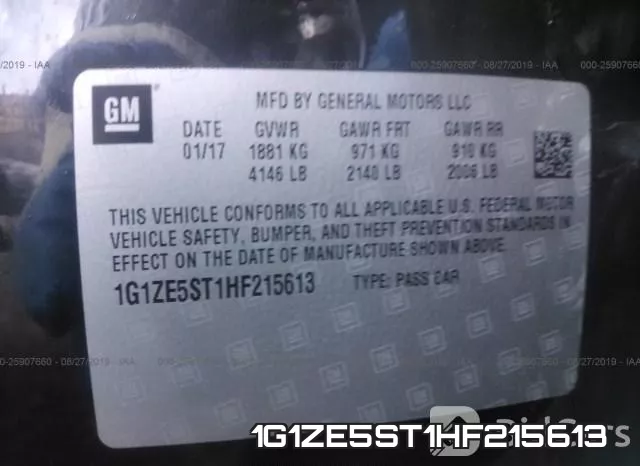 1G1ZE5ST1HF215613 фото 10