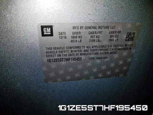 1G1ZE5ST7HF195450 фото 2