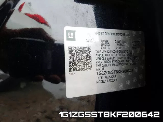 1G1ZG5ST8KF200642 фото 2