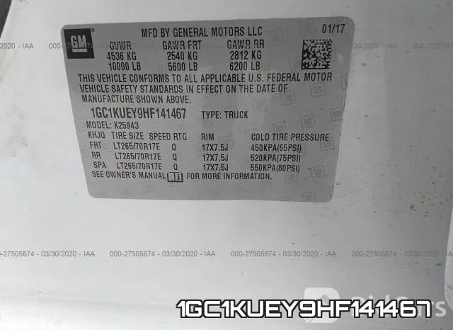 1GC1KUEY9HF141467 фото 10