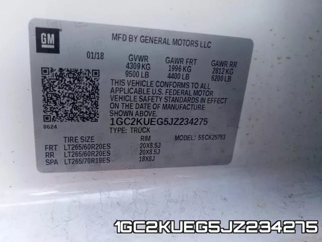 1GC2KUEG5JZ234275 фото 2
