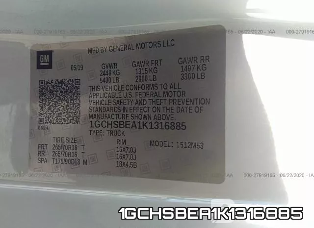 1GCHSBEA1K1316885 фото 10