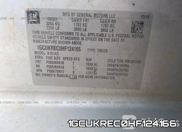 1GCUKREC0HF124166 фото 10