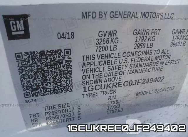1GCUKREC0JF249402 фото 10