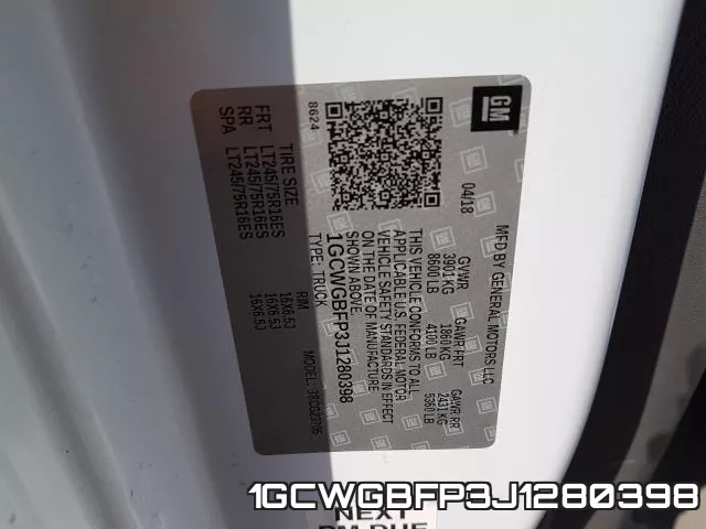 1GCWGBFP3J1280398 фото 2