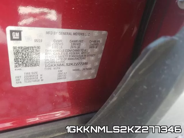 1GKKNMLS2KZ277346 фото 2