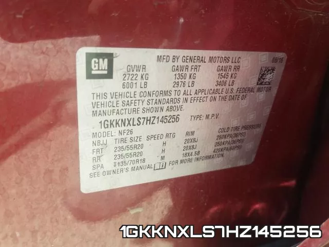 1GKKNXLS7HZ145256 фото 2