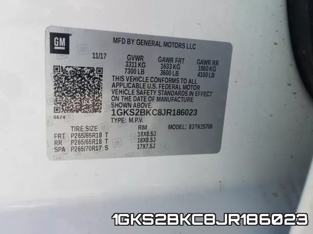 1GKS2BKC8JR186023 фото 2