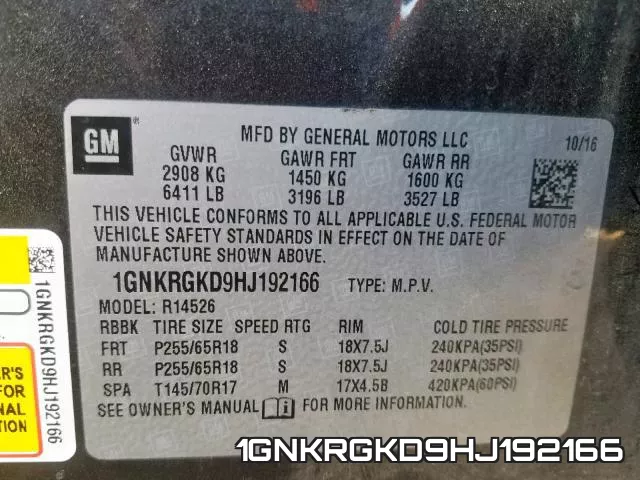 1GNKRGKD9HJ192166 фото 2