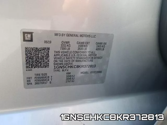 1GNSCHKC8KR372813 фото 2