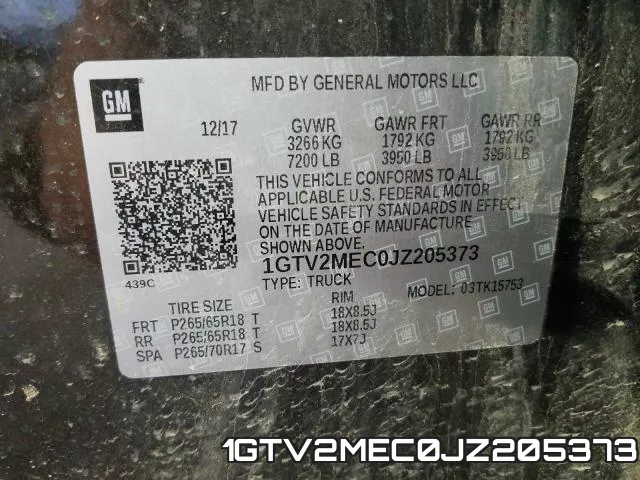 1GTV2MEC0JZ205373 фото 2