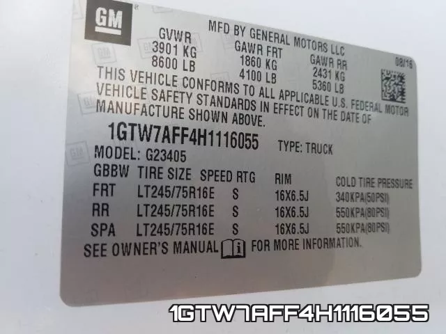 1GTW7AFF4H1116055 фото 2