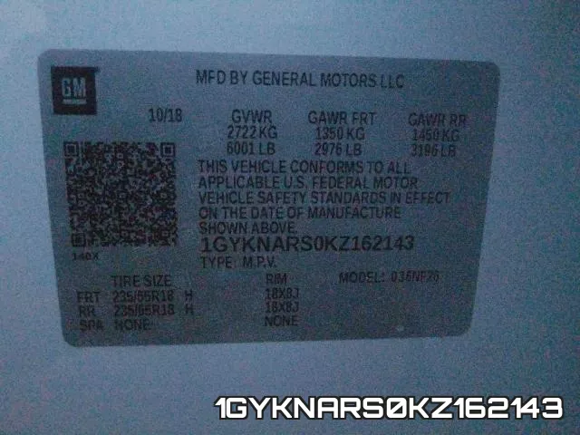 1GYKNARS0KZ162143 фото 2