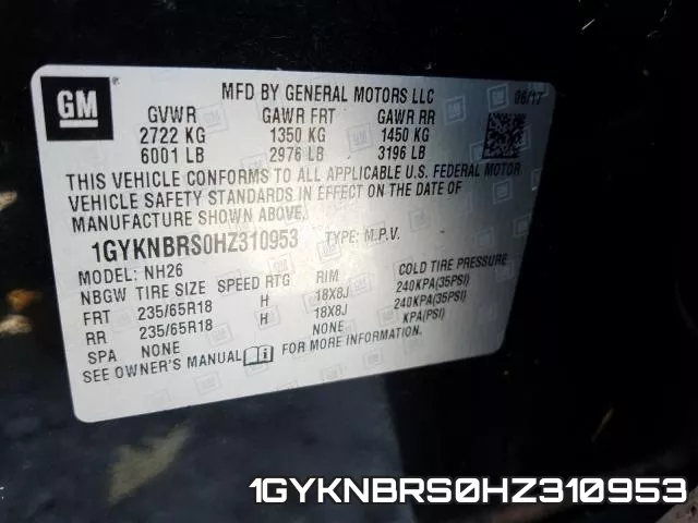 1GYKNBRS0HZ310953 фото 2