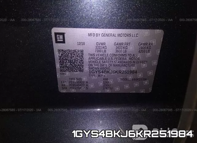 1GYS4BKJ6KR251984 фото 10