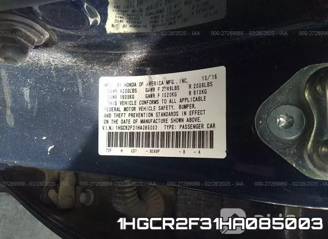 1HGCR2F31HA085003 фото 10