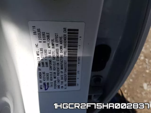1HGCR2F75HA002837 фото 2
