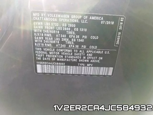 1V2ER2CA4JC584932 фото 2