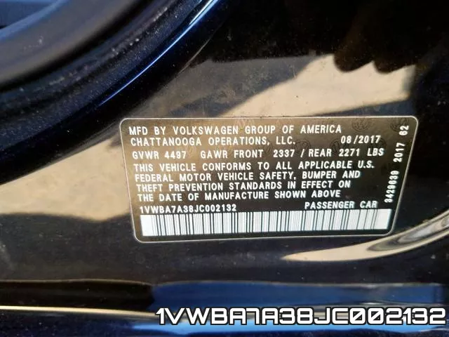 1VWBA7A38JC002132 фото 2
