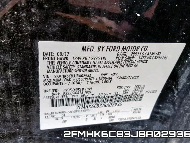 2FMHK6C83JBA02936 фото 2