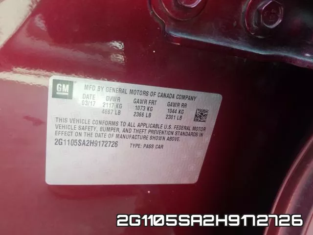 2G1105SA2H9172726 фото 2
