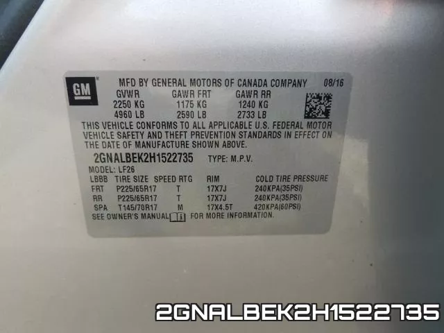 2GNALBEK2H1522735 фото 2