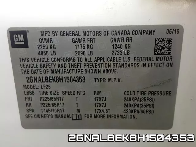 2GNALBEK8H1504353 фото 2