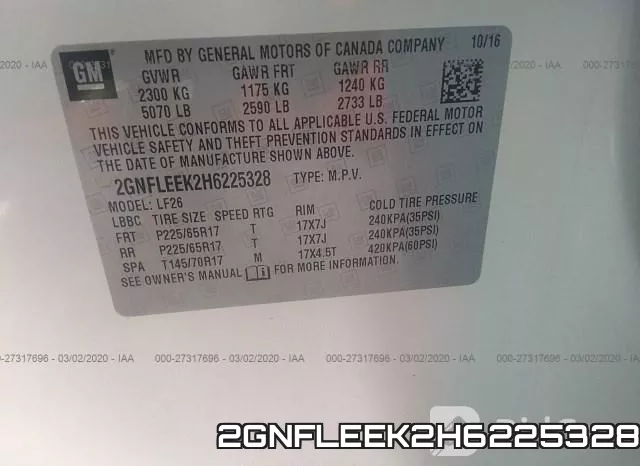 2GNFLEEK2H6225328 фото 10