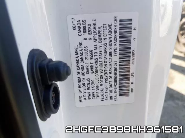 2HGFC3B98HH361581 фото 2