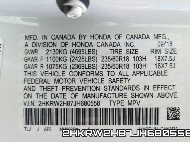 2HKRW2H87JH680558 фото 2