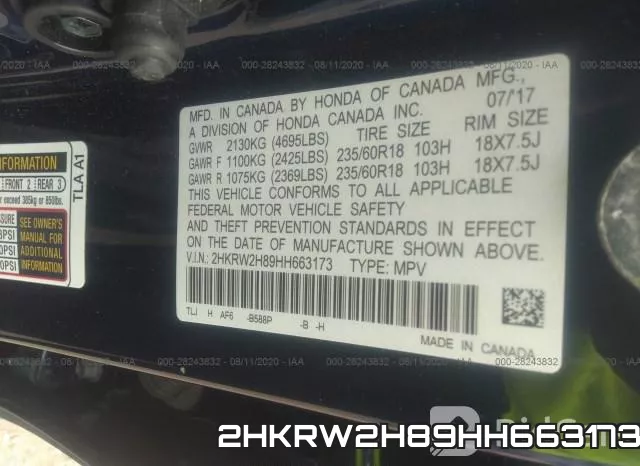 2HKRW2H89HH663173 фото 10
