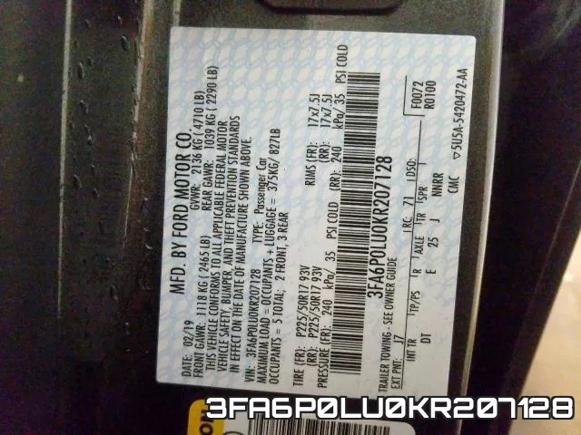3FA6P0LU0KR207128 фото 2